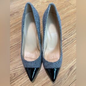J.Crew Herringbone Tweed Cap-Toe Pumps | Size 9 | Made in Italy